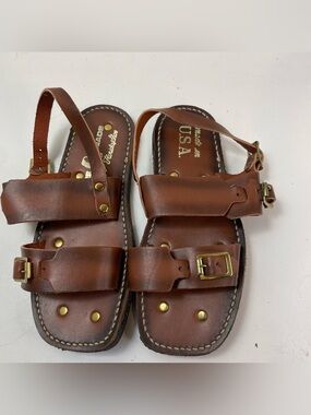 Vintage 70’s Tire Threads by Florida Shoes Leather Sandals Unisex women 6